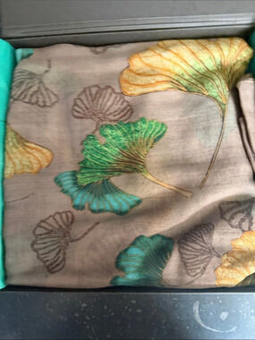 Patek Philippe Cashmere Scarf in Limited Edition Ginkgo Biloba Gray & Green